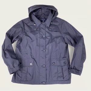 Lands' End Navy Blue Utility Rain Jacket